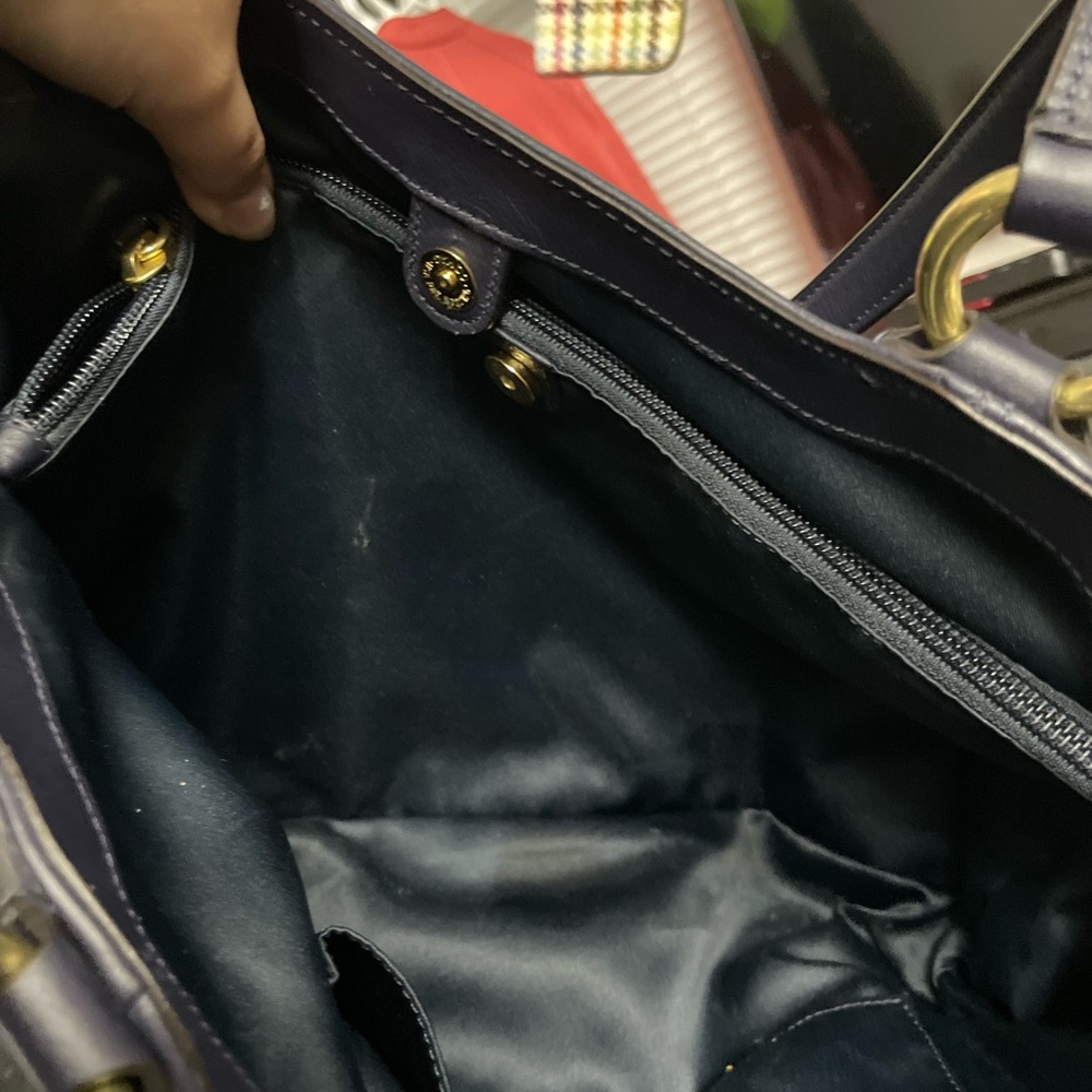 Coach Navy Leather Tote Bag - Picture 6 of 6